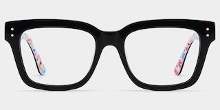Zinnia Rectangle Black Glasses4
