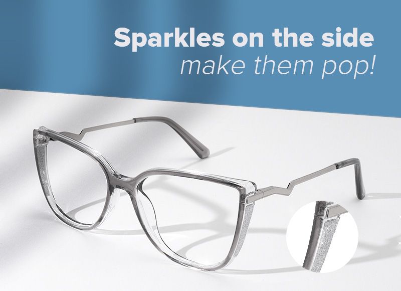 Spring hinges Celisa Eyeglasses, Celisa Gray Glasses -Zeelool4