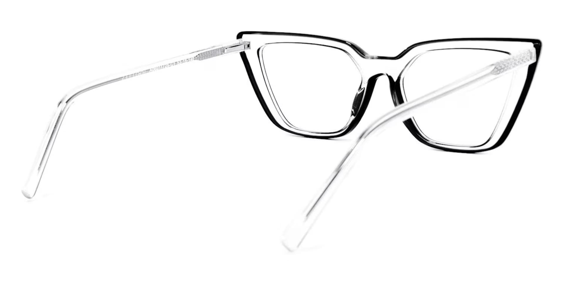 Yosef Cyber Women Black and Clear Cat Eye Frames Glasses3