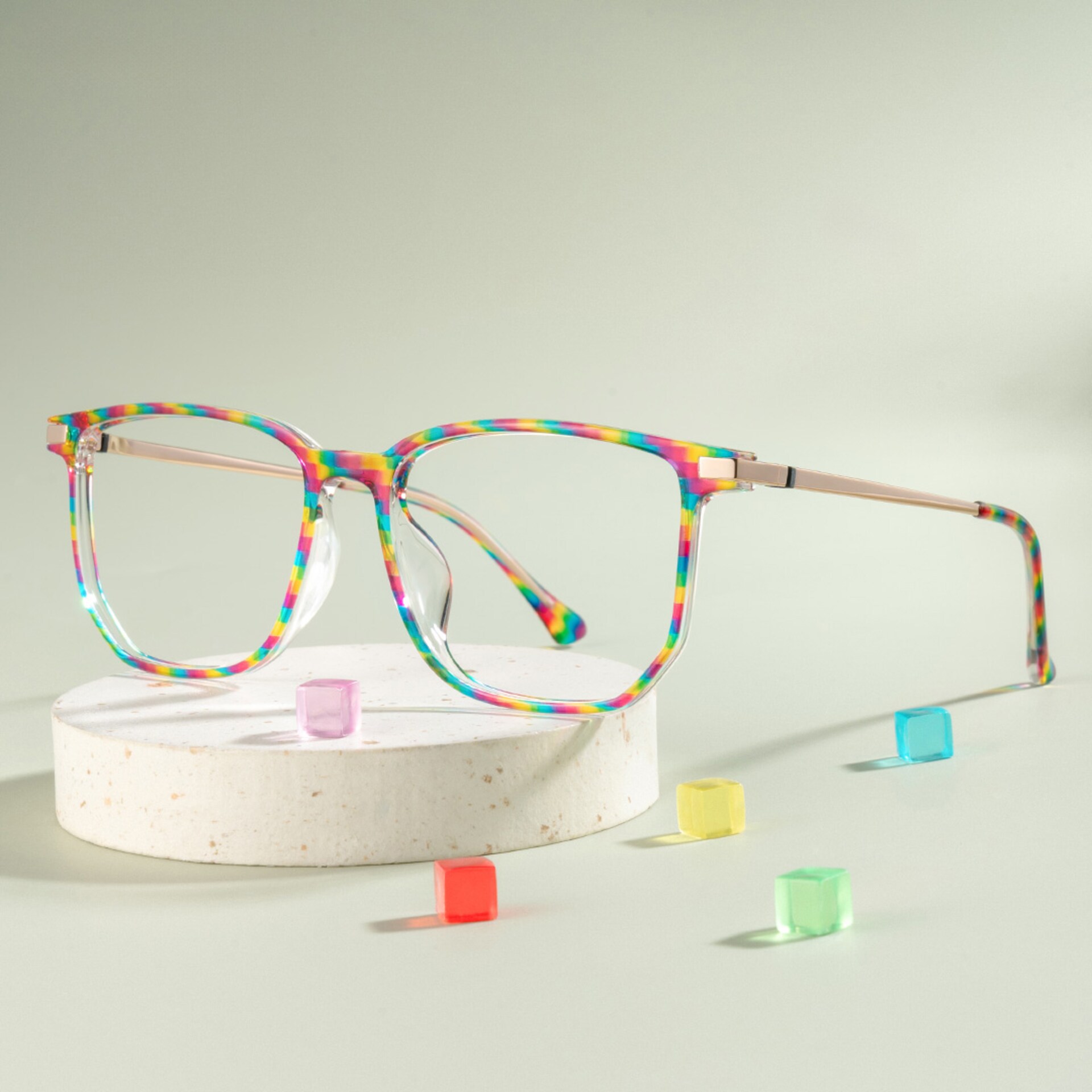 Fezell Multicolor Thin Frame Eyeglasses | Zeelool Optical0