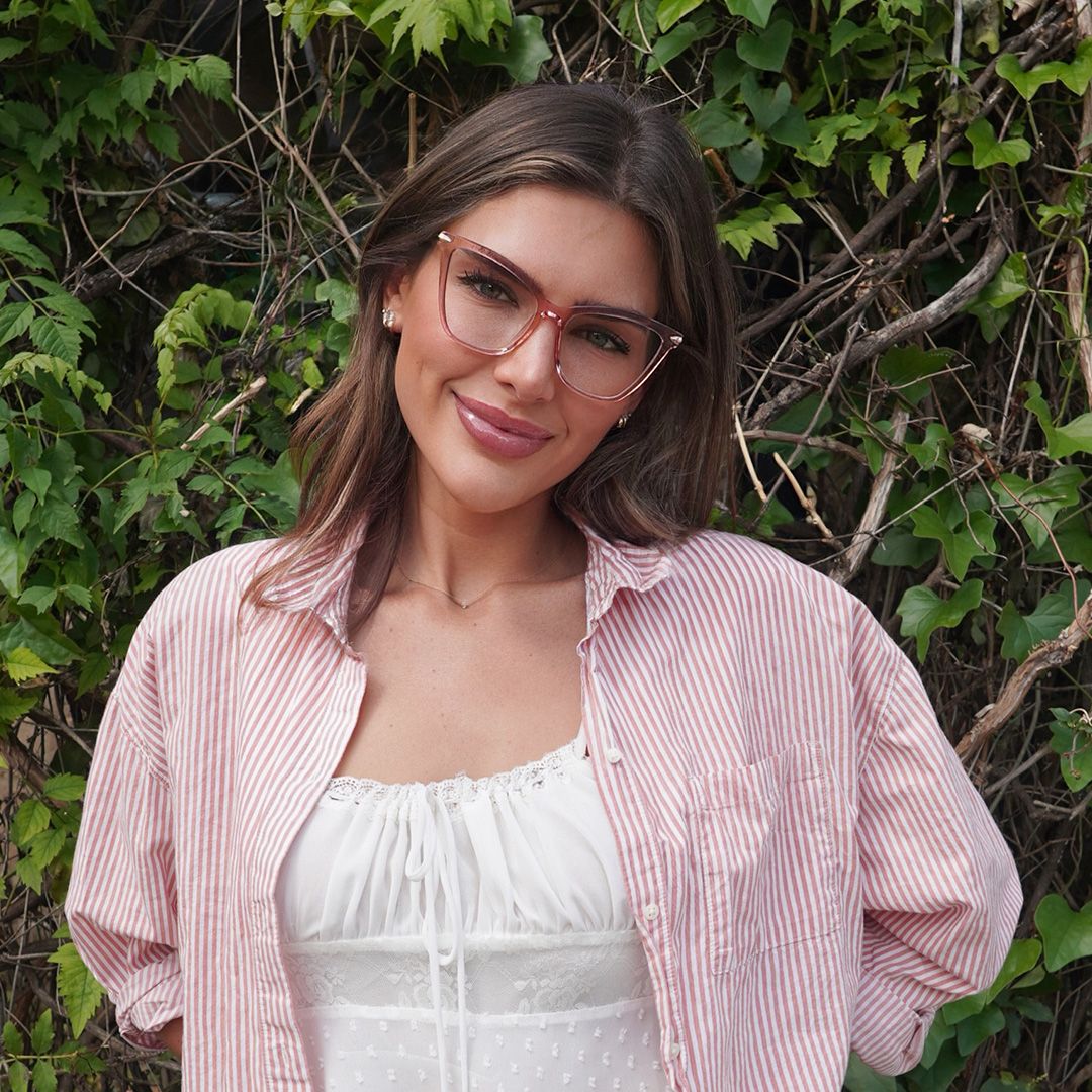 Hilary Butterfly Light Pink Transparent Eyeglasses