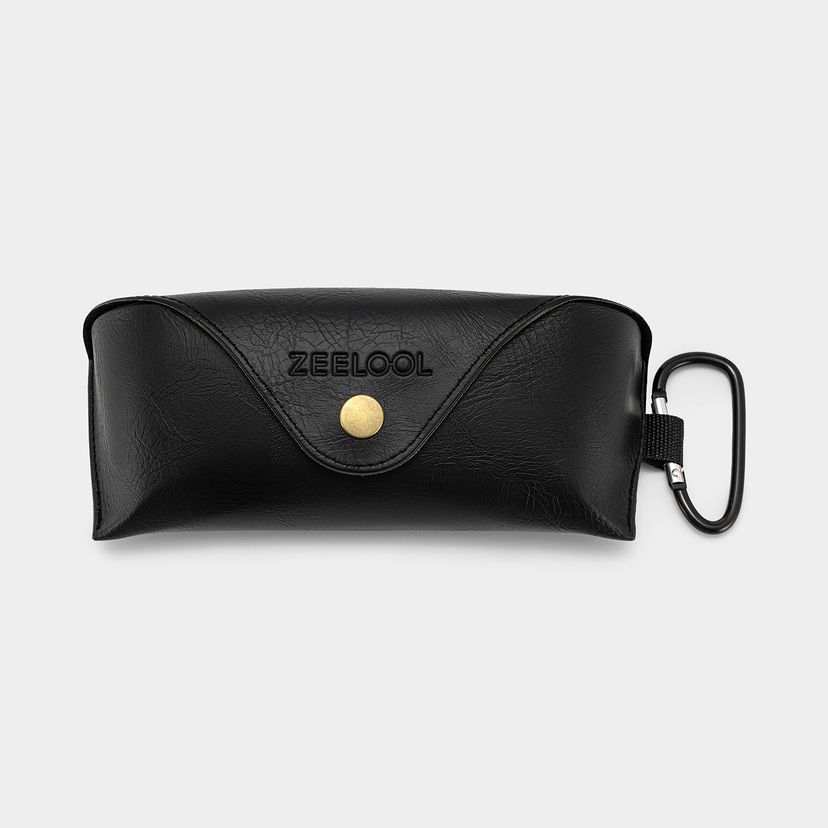 High-Quality Black Leather Eyeglass Case