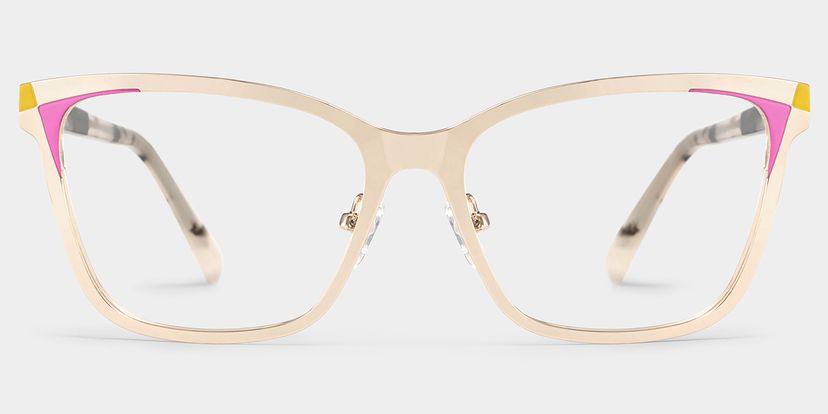 Elise Rectangle Gold Glasses