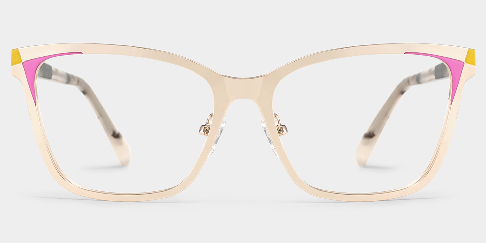 Elise Gold Frame Glasses with Rectangle Frame Online | ZEELOOL1
