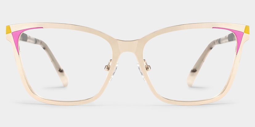 Elise Rectangle Gold Glasses