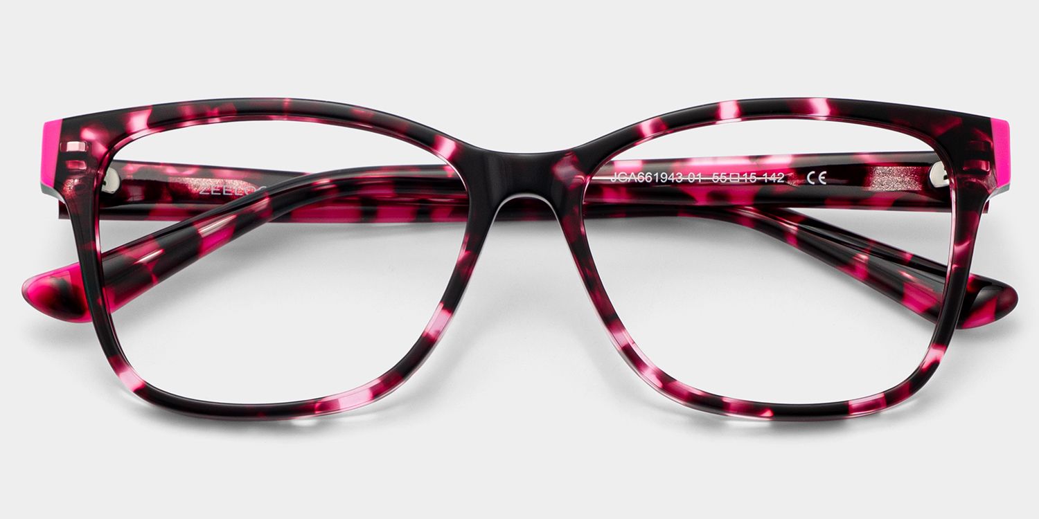 Eva Pink Tortoise Rectangle Frame Eyeglasses | ZEELOOL2