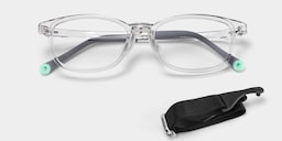 Luca Rectangle Crystal Gray Glasses1