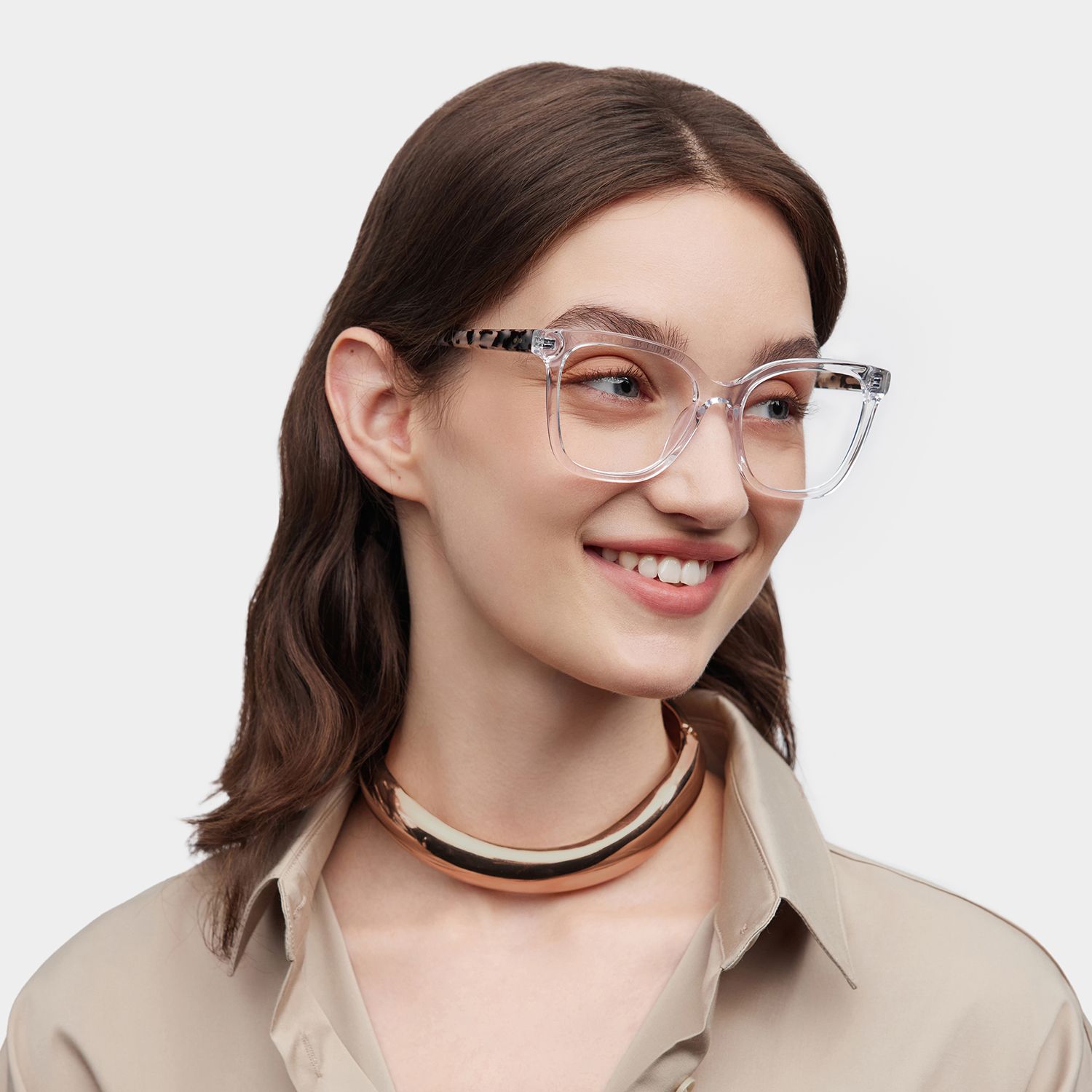 Sage Clear Frame Glasses with Rectangle Frame Online | ZEELOOL1
