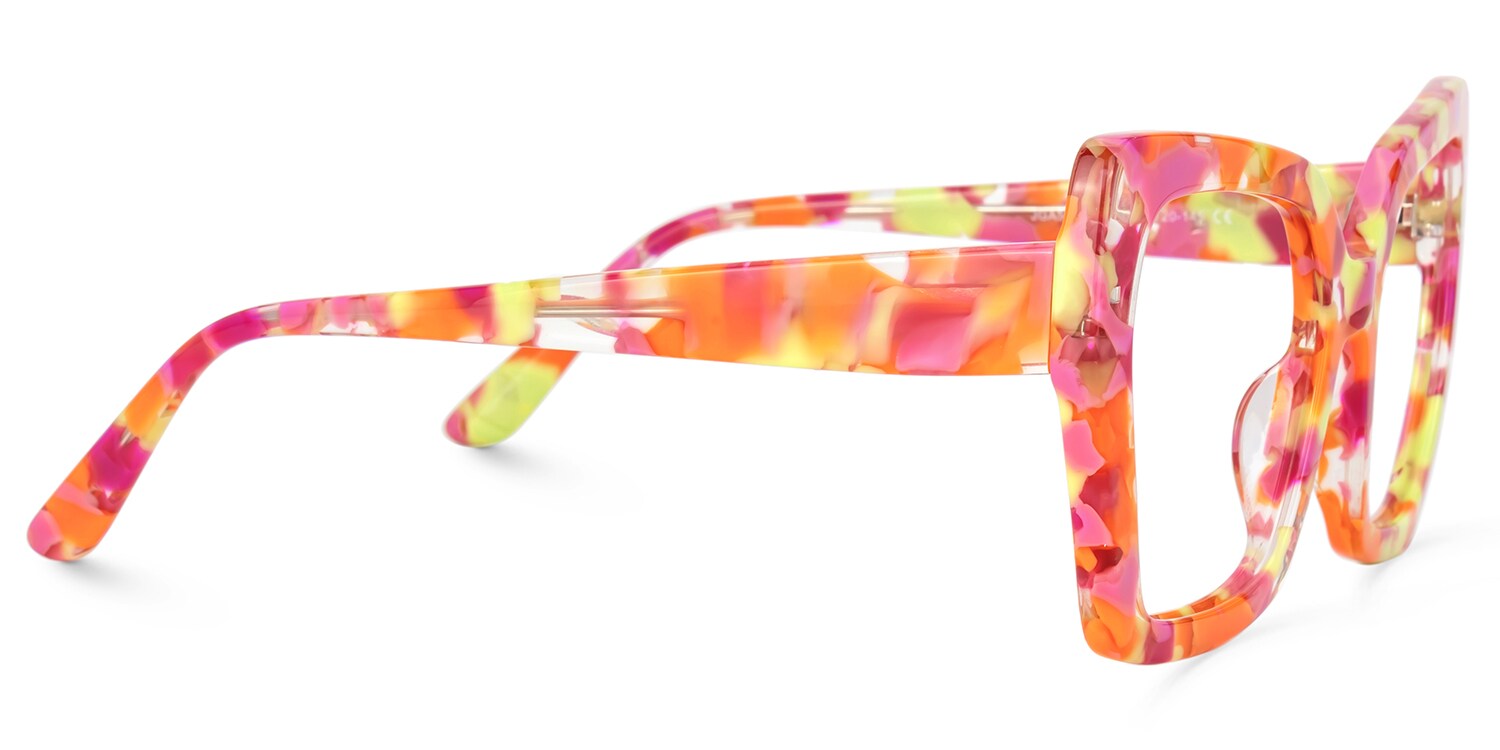 Pavia Butterfly Orange Floral Frame Glasses for Women2