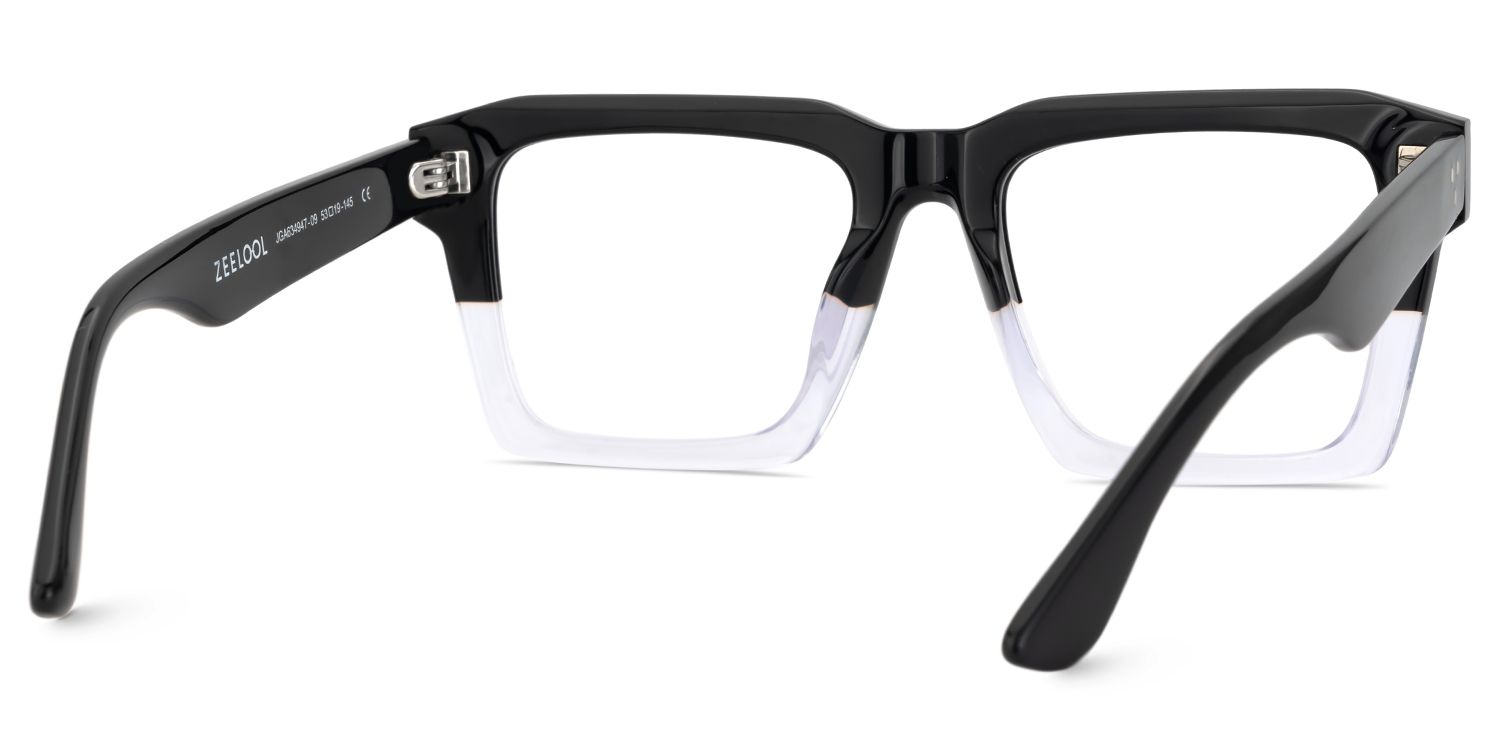 Large Square Prescription Glasses With Black And Clear Color6