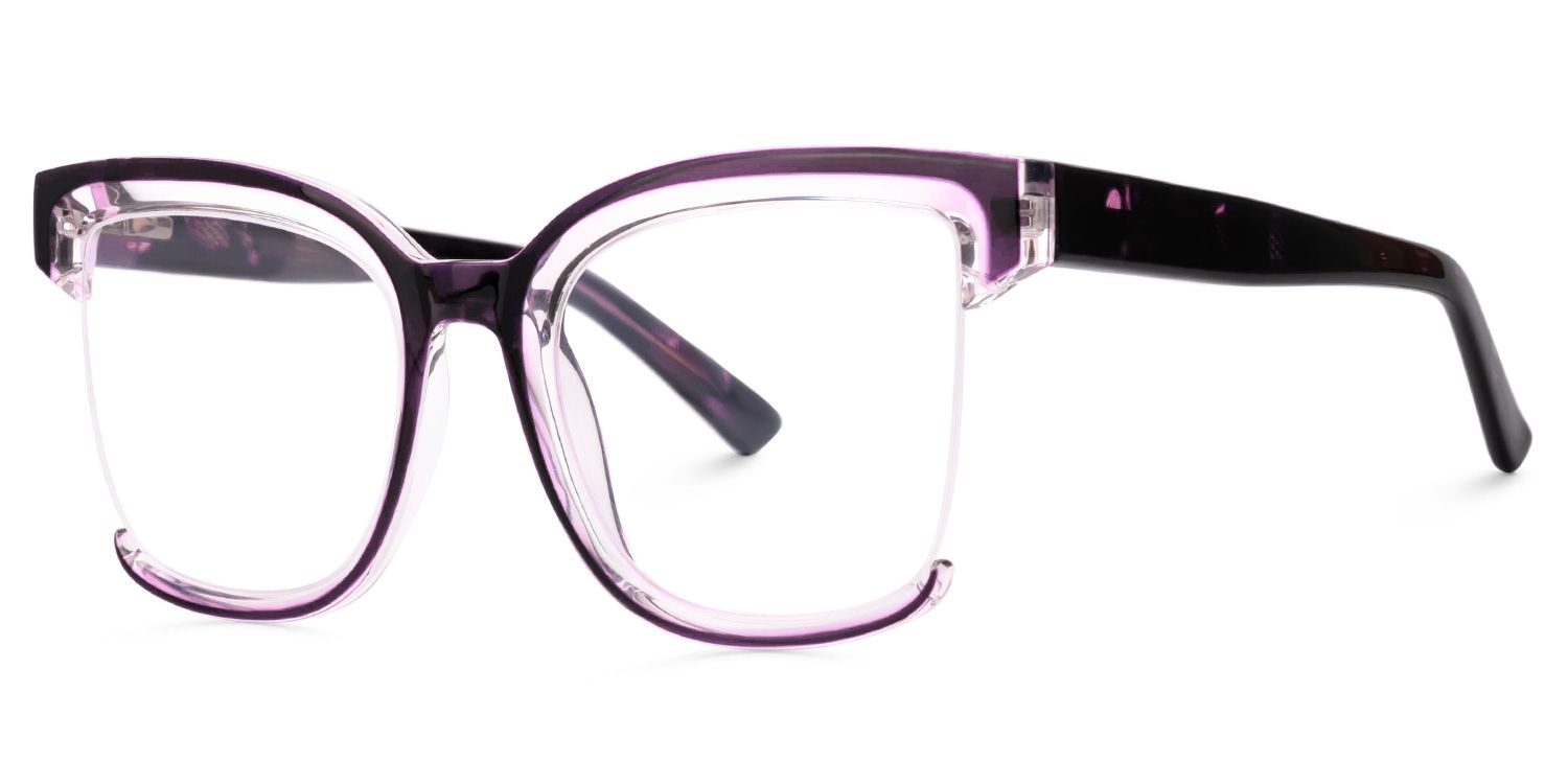 Square Cadogan Purple Color Frame Glasses | Zeelool1