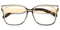 Dacarine Square Black Gold Glasses2
