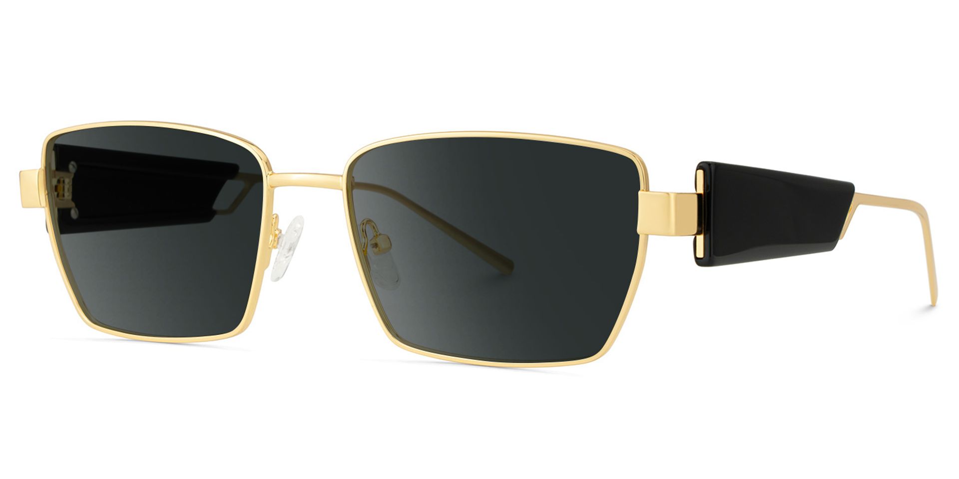 Aluna Rectangle Gold Polarized Sunglasses2