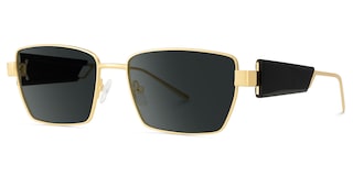 Aluna Rectangle Gold Polarized Sunglasses2