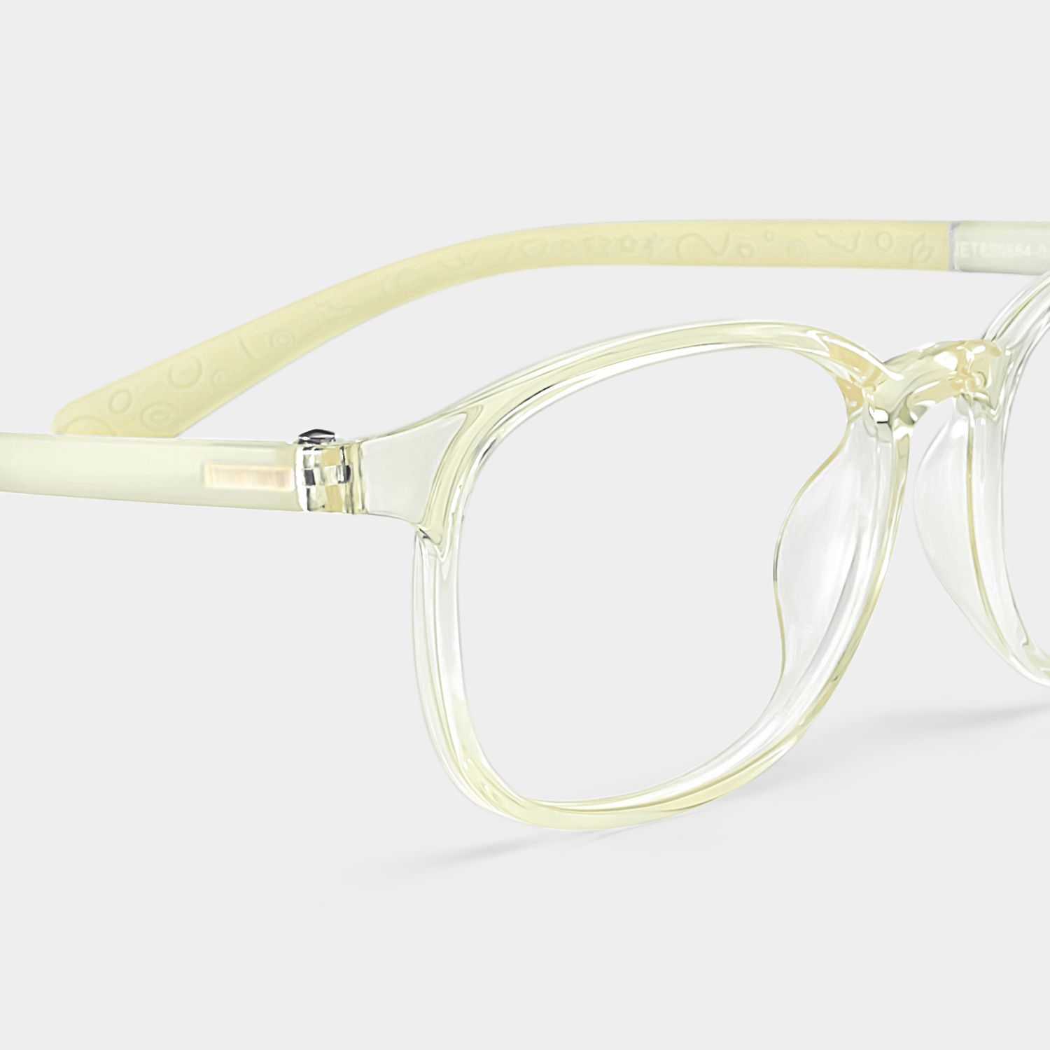 Kids Rectangle Clear Yellow Amaker Frame Glasses | Zeelool4
