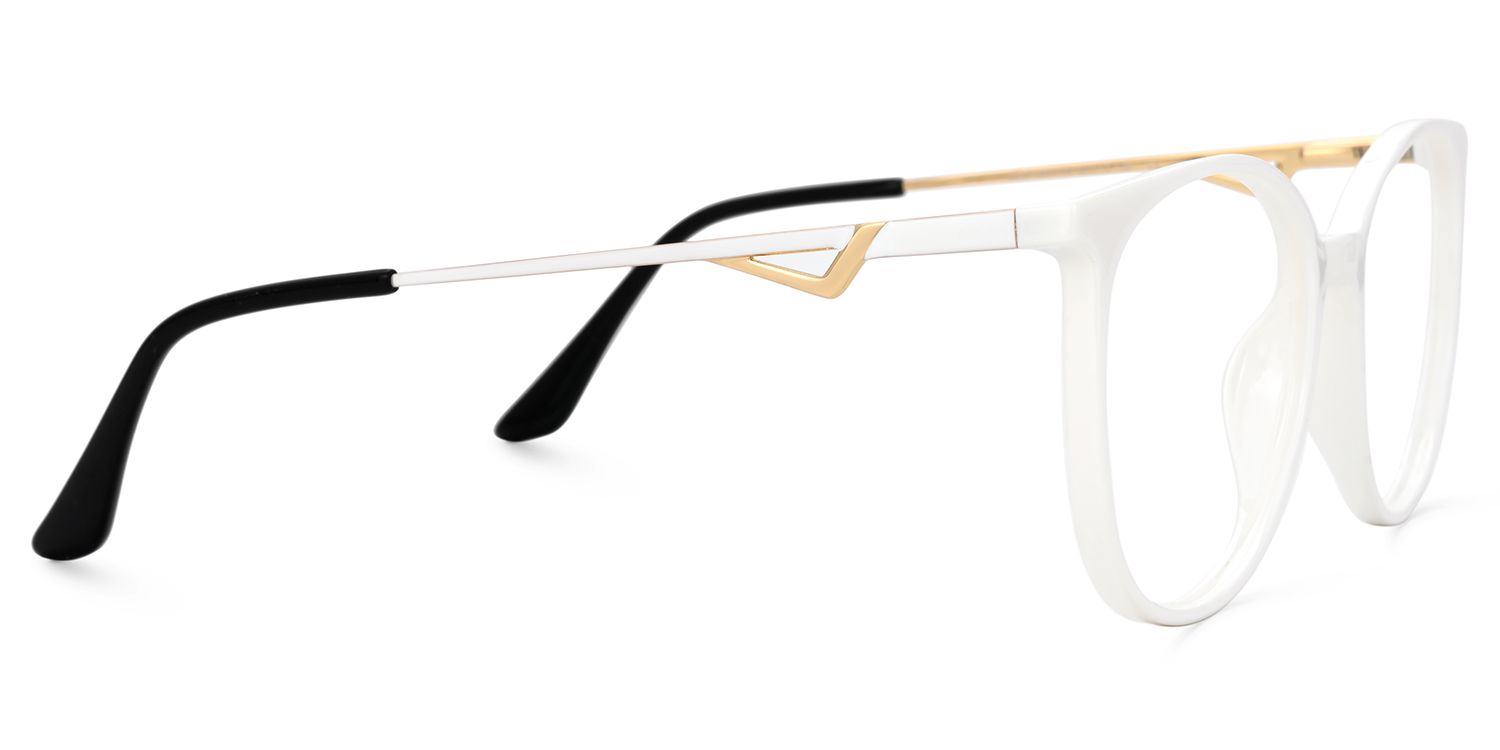 Chanty Round White Thin-Frame Glasses | ZEELOOL2