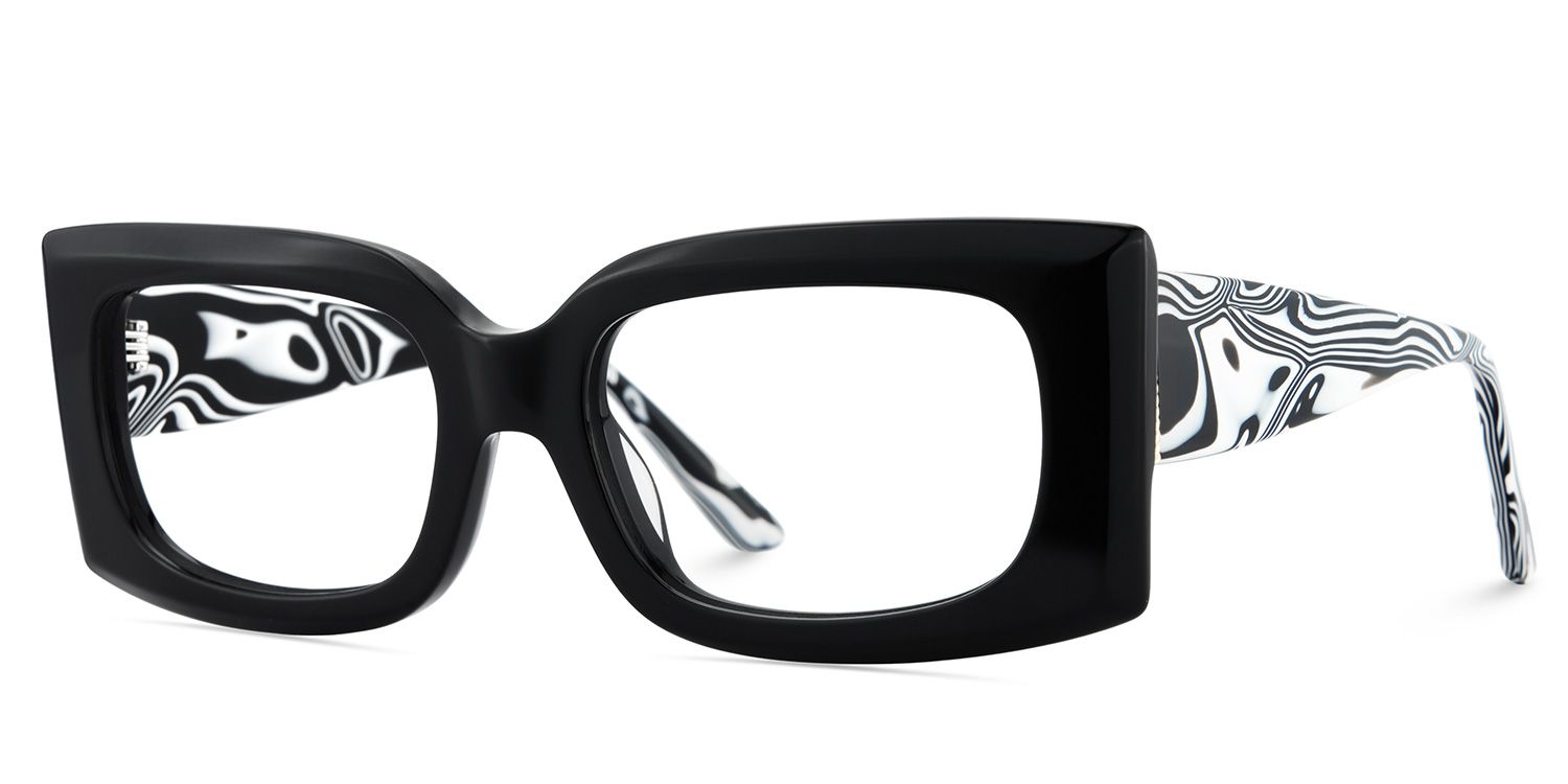 Orduno Black Rectangle Shape Eyeglasses | Zeelool3