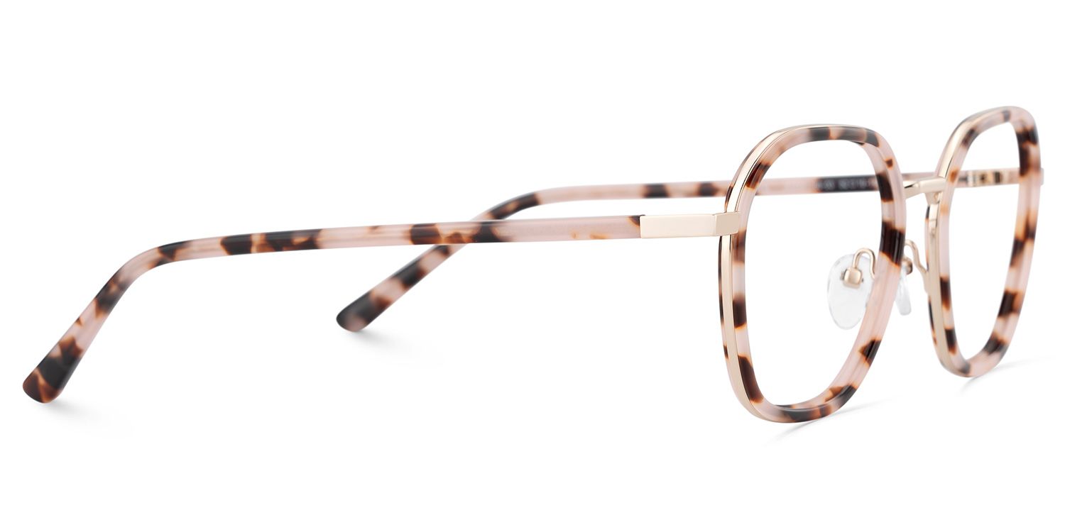 Mitchell Mixed Pink-tortoise Frame Glasses with Geometric Shape | Zeelool4