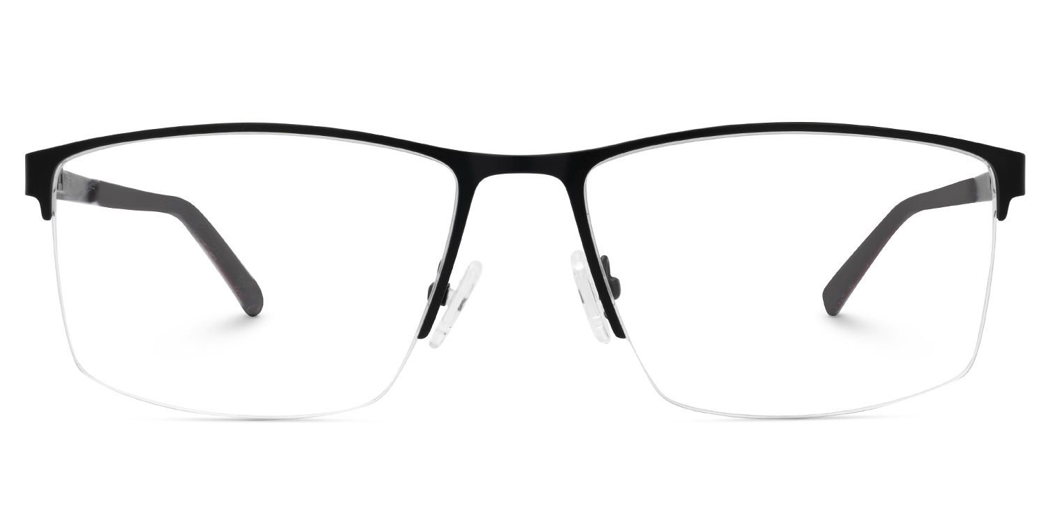 Graniela Rectangle Black Half Frame Glasses for Men | ZEELOOL1