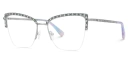 Caporella Cateye Silver Glasses1