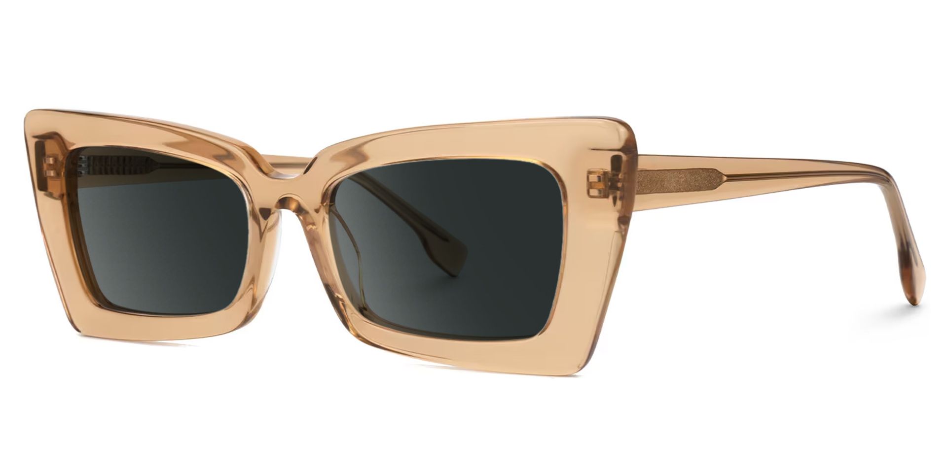 Newell Rectangle Translucent Brown Frame Sunglasses | Zeelool1