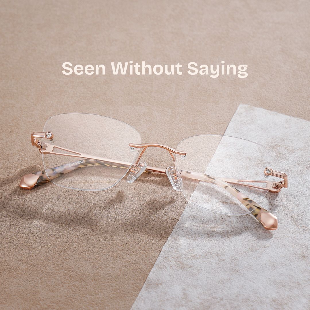 Rectangle Rose Gold Eyeglasses- Seth Metal Frame Glasses1