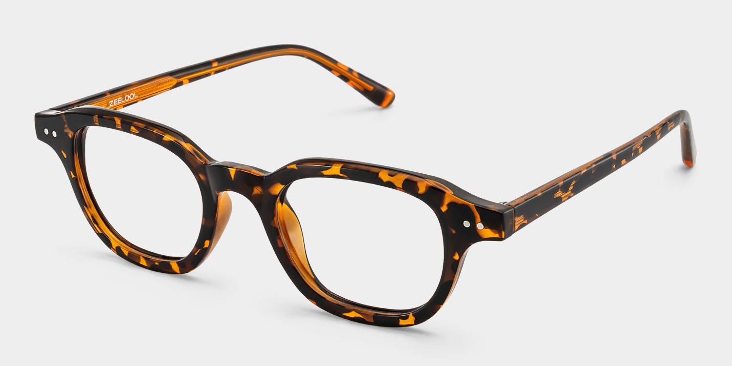 Amber Tortoise Frame Glasses with Square Frame Online | ZEELOOL3