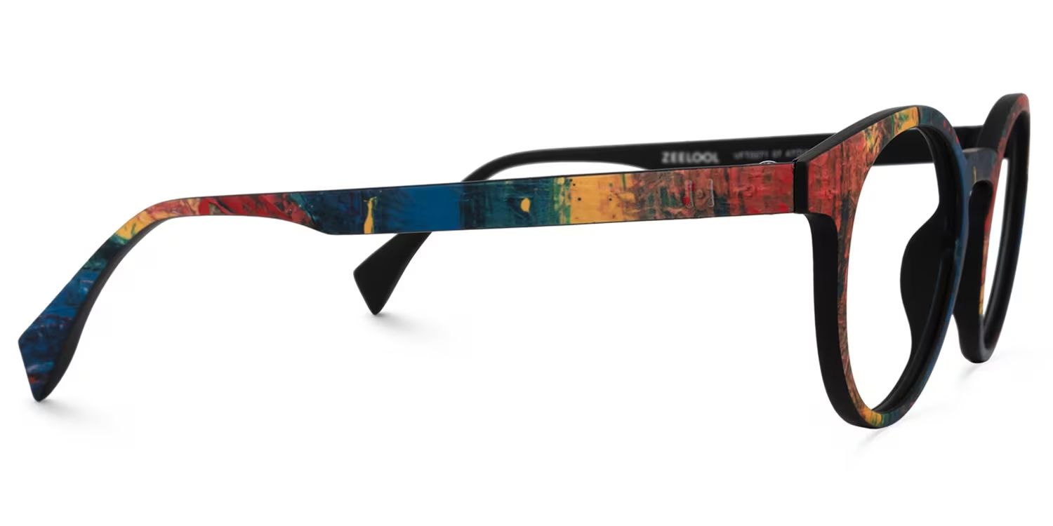 Street-Artist Round Blue-Red Glasses | Zeelool Glasses2