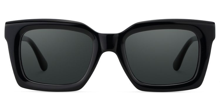 Solana Rectangle Black Polarized Sunglasses