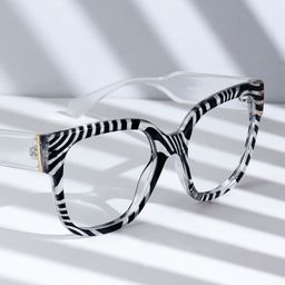Reineke Zebra Print Square Glasses5