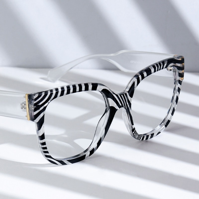 Reineke Square Zebra Print Glasses5