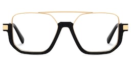 Oromiya Aviator Black Gold Glasses2