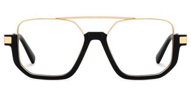 Oromiya Aviator Black Gold Glasses