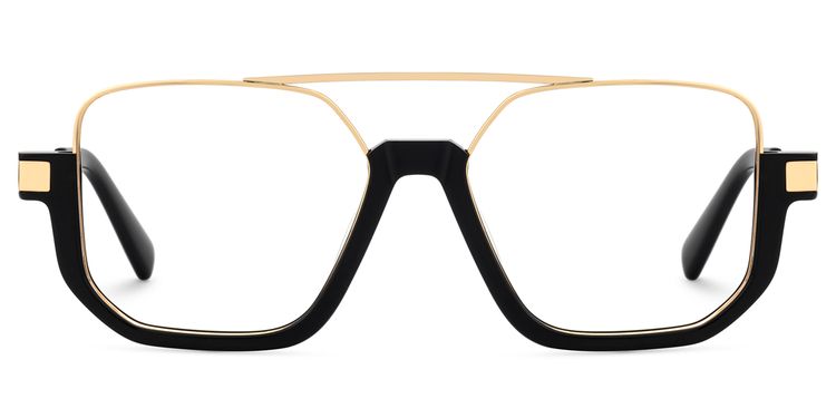 Oromiya Aviator Black Gold Glasses