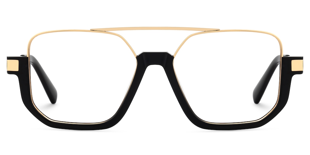 Oromiya Aviator Black Gold Glasses