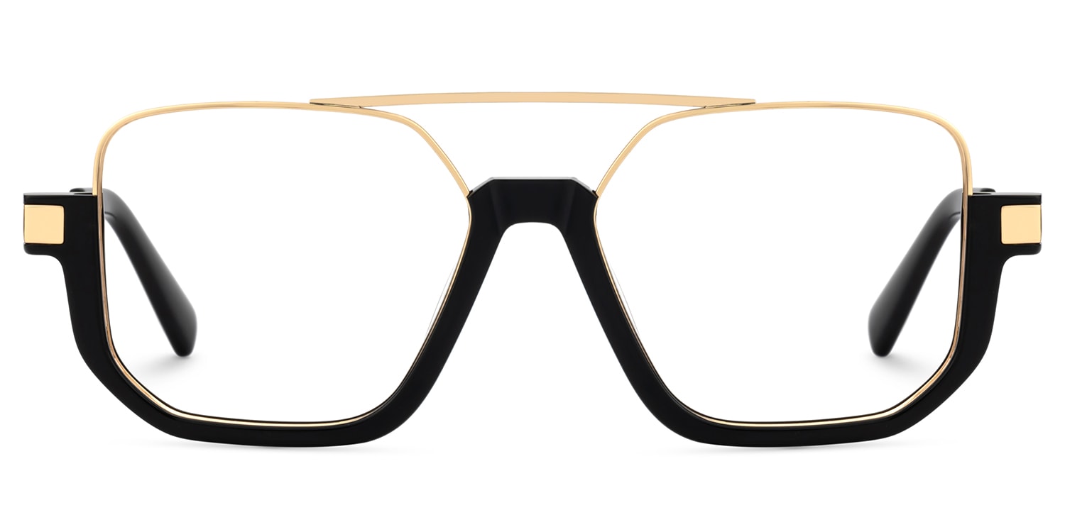 Oromiya Aviator Black Gold Glasses