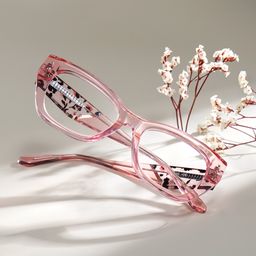 Skylar Butterfly Clear Pink Glasses3