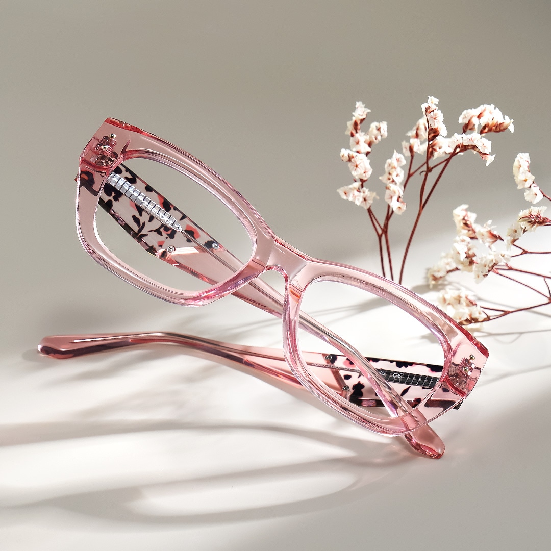 Skylar Butterfly Crystal Pink Glasses3