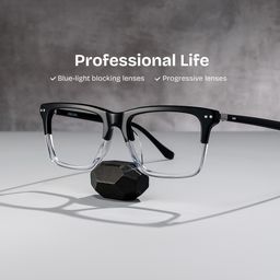 Harper Rectangle Two tone Glasses0