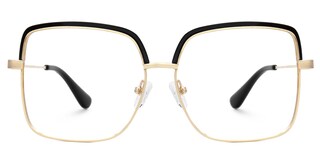 Karan Square Black Gold Glasses0