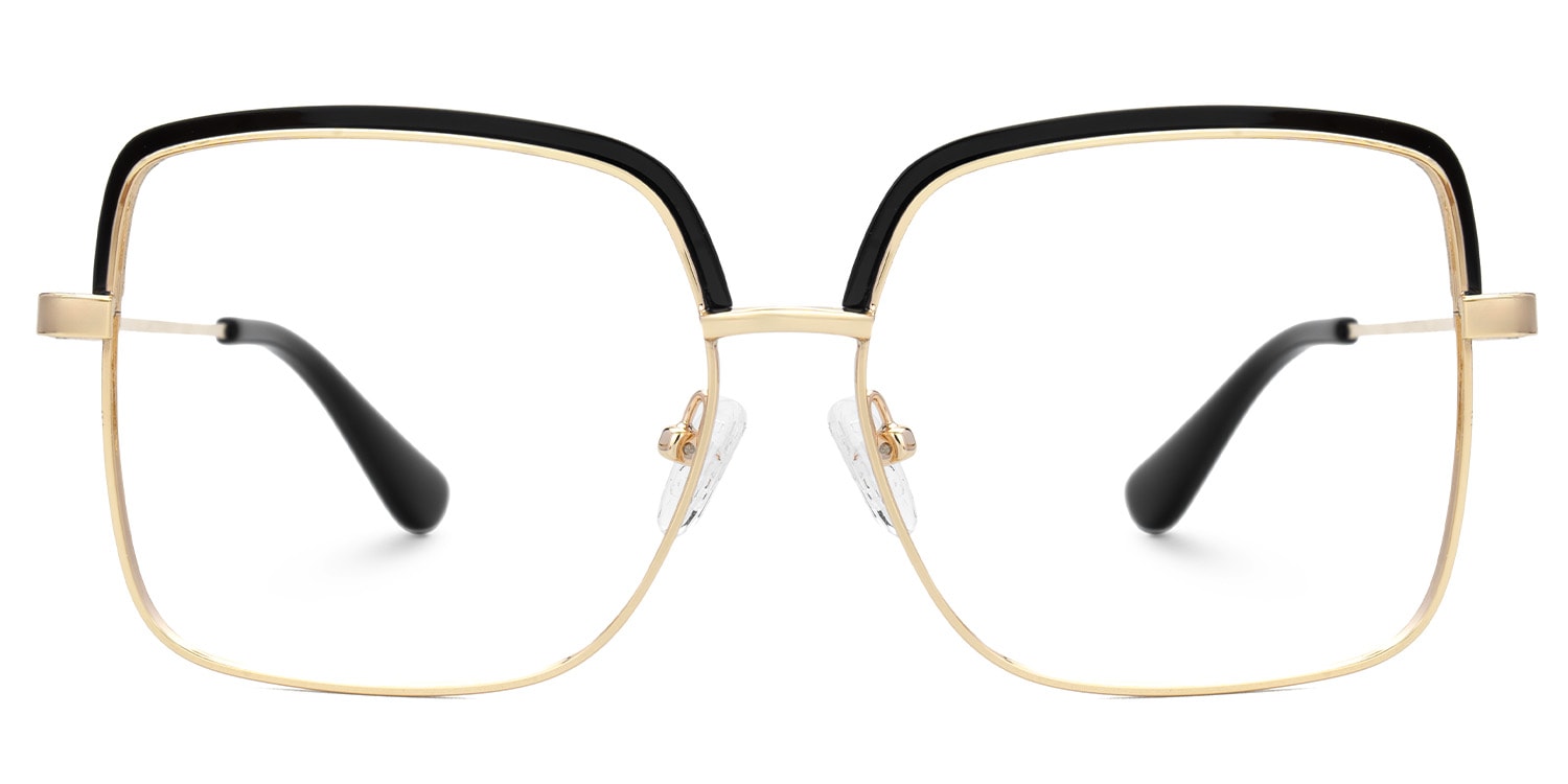 Karan Square Black Gold Glasses0