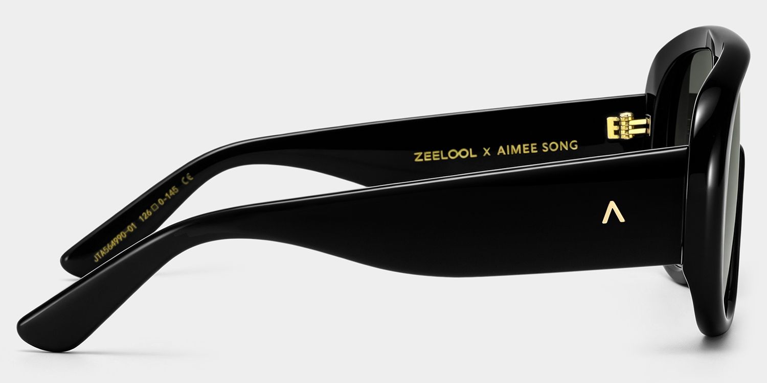 ZEELOOL x Aimee Song The Shield Black Sunglasses