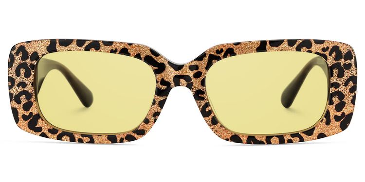 Jonas Rectangle Leopard Sunglasses