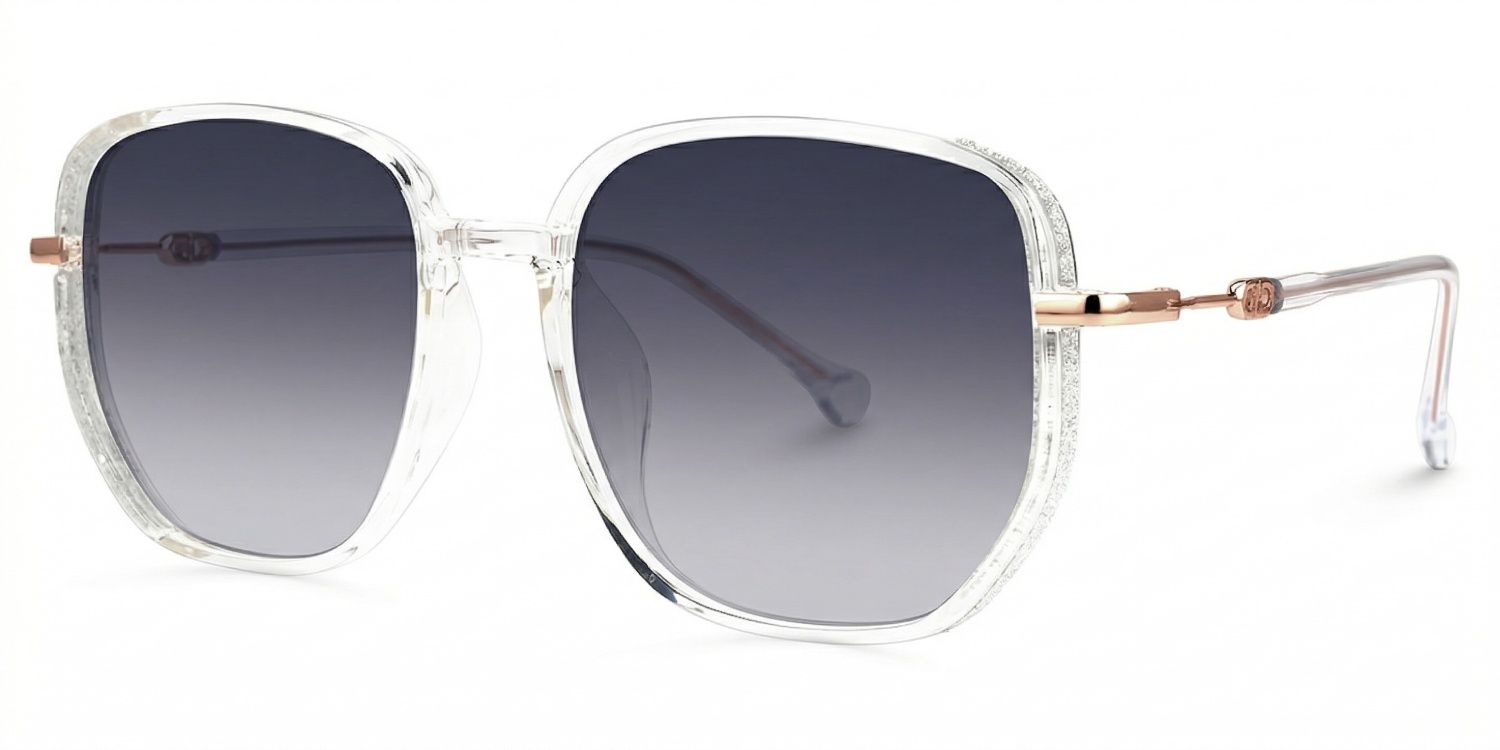 Joana Geometric Style Clear Frame Sunglasses | ZEELOOL1