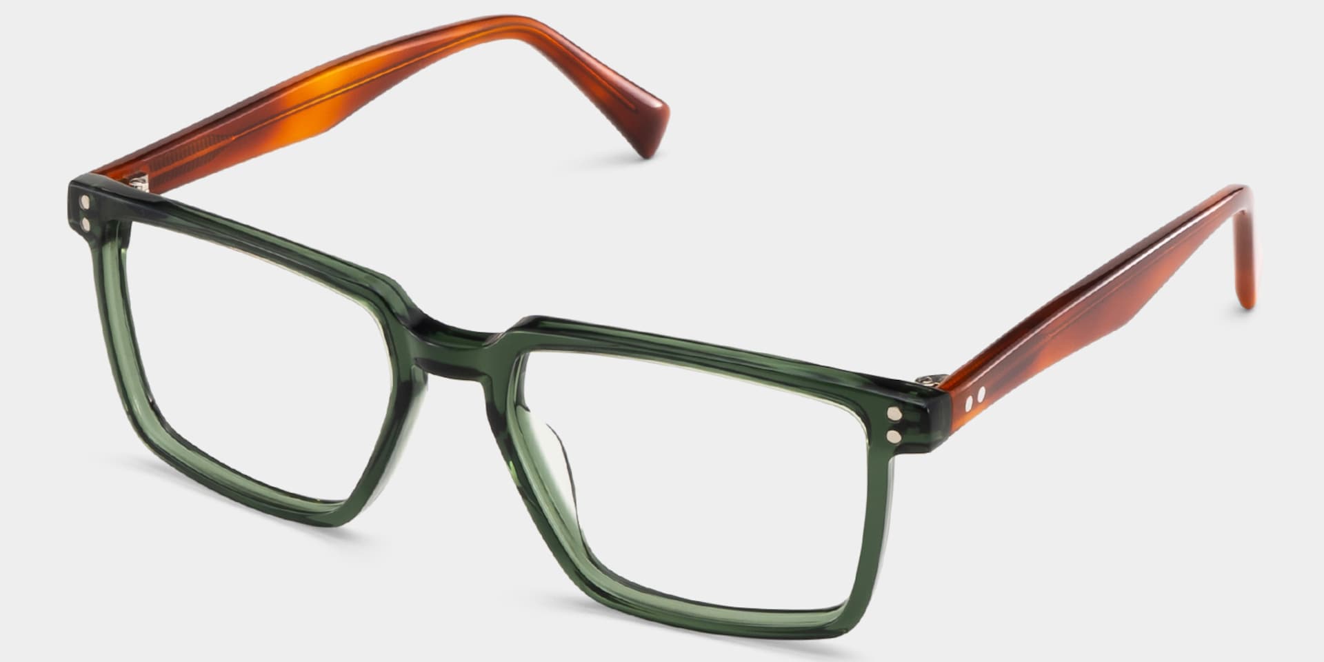 Griffin Green Brown Frame Glasses with Rectangle Frame Online | ZEELOOL3