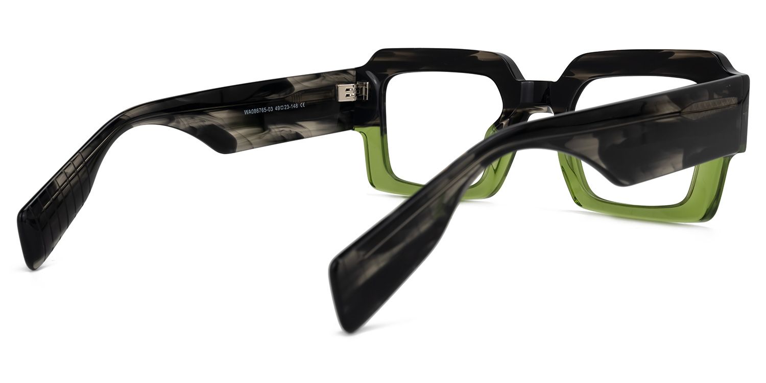 Bobbee Square Black-Green Glasses | Zeelool Glasses3