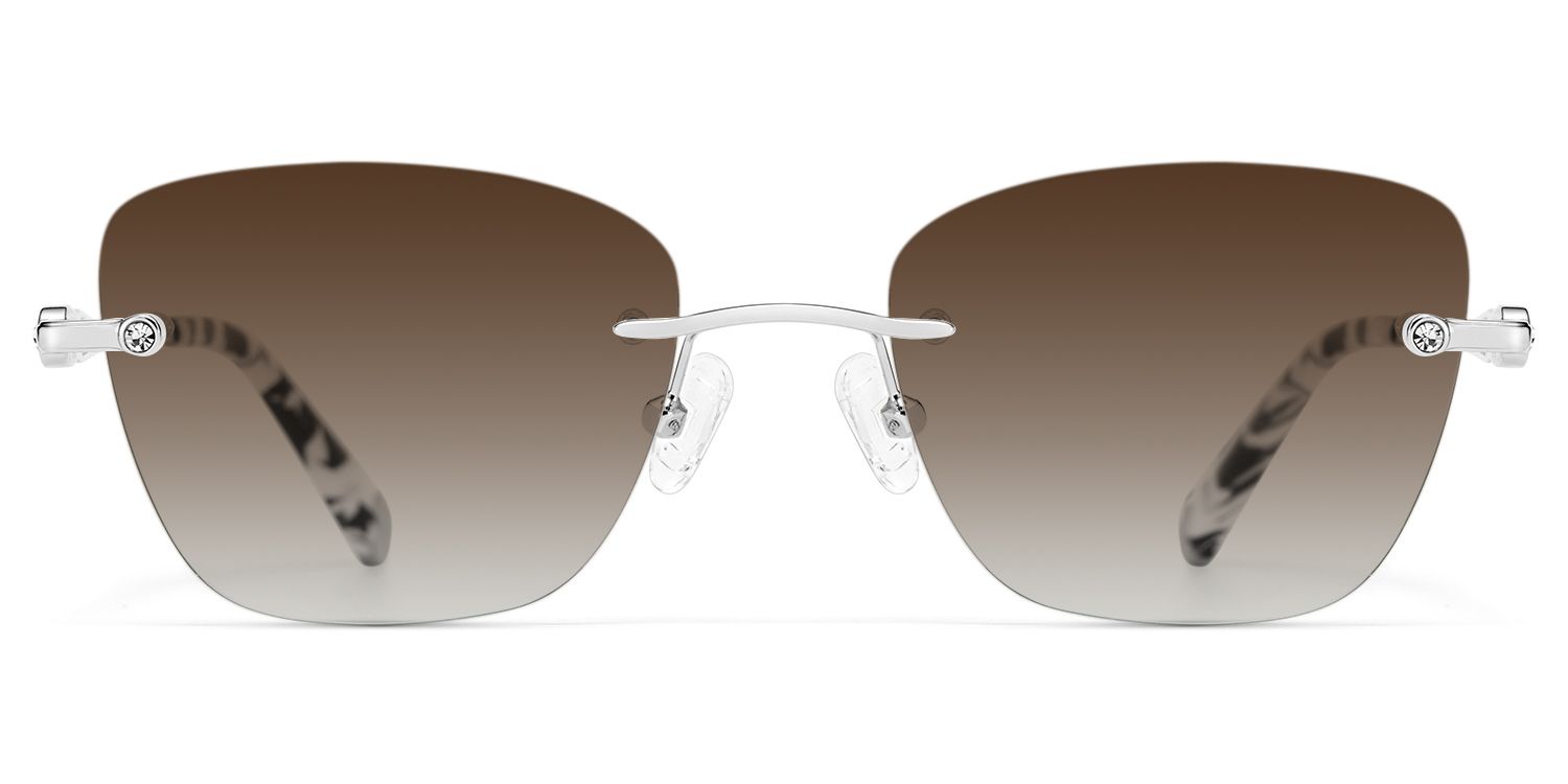 Seth Rectangle Silver Prescription Sunglasses | ZEELOOL