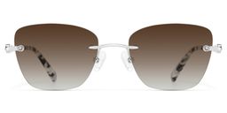 Seth Rectangle Silver Glasses0