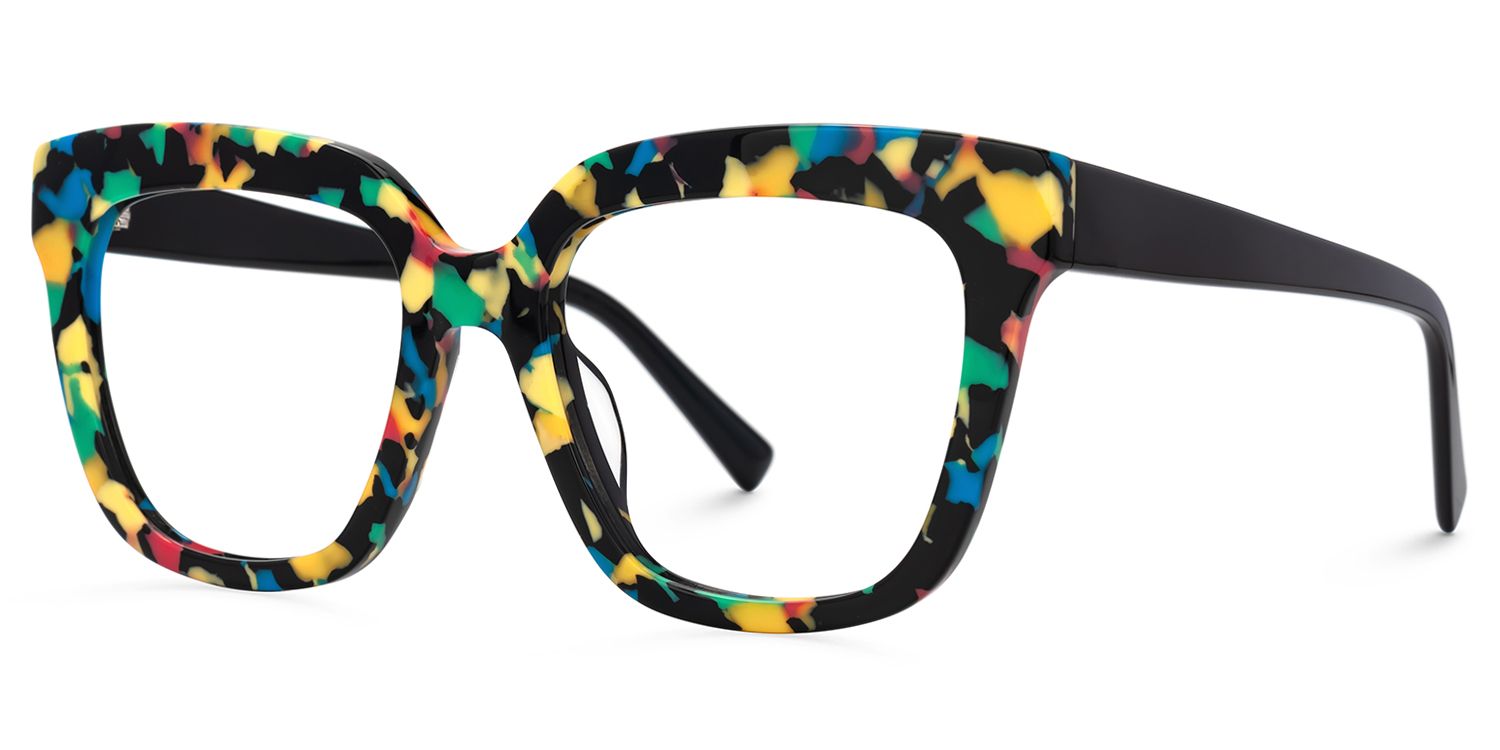 Square Speckled Glasses - Nina Acetate Frame Glasses2