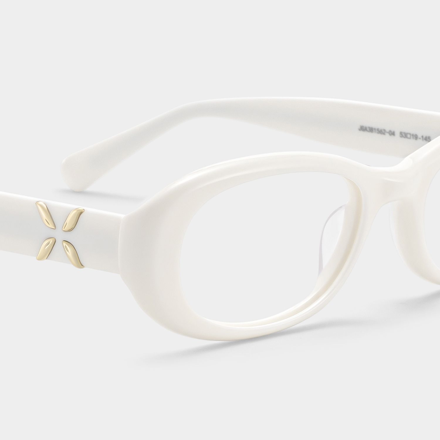 Catherine White Oval Frame Glasses Online | ZEELOOL5
